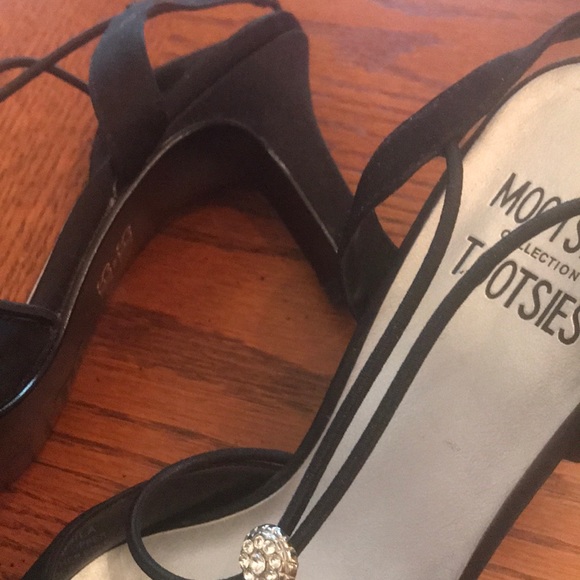 Mootsies Tootsies collections black satin shoes -9 - Picture 3 of 5
